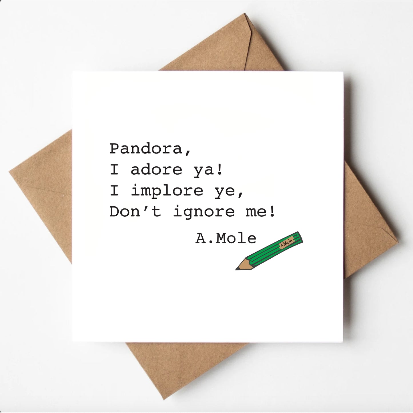 Adrian Mole - Pandora Greetings Card